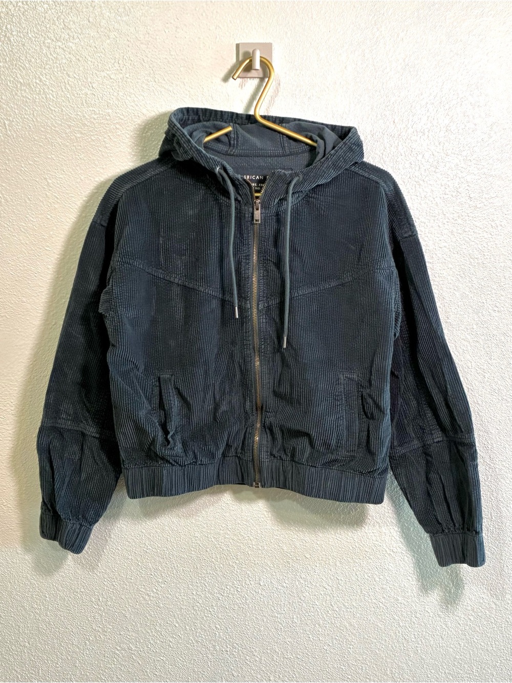 American Eagle Corduroy Hooded Bomber Jacket – Small